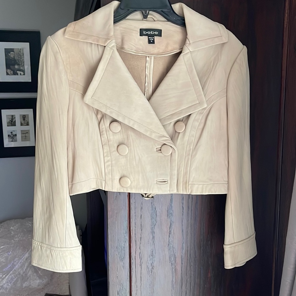 Bebe leather crop jacket